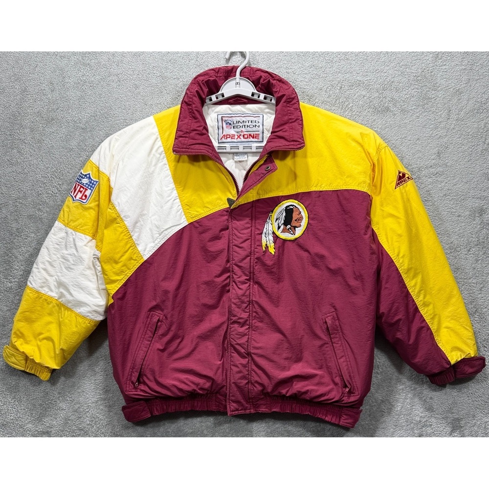 Washington Redskins Jacket Mens XL Pro‎ Line Apex One Vintage NFL Zip Puffer *